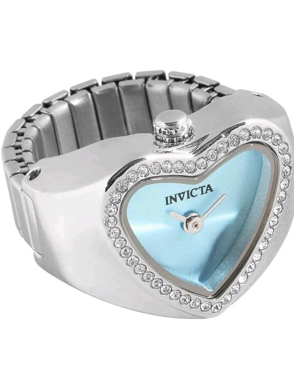 Invicta Mini Angel Women's Heart Ring Watch 18.5mm Turquoise Sunray Steel 49573